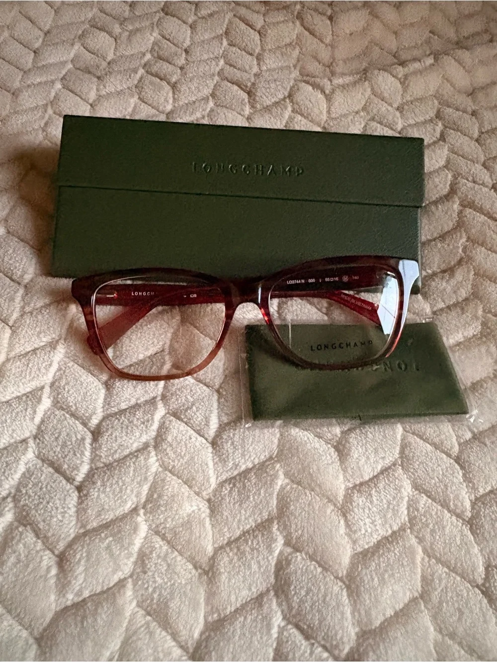 Longchamp (prescription) Translucent Red Tortoiseshell Eyeglasses